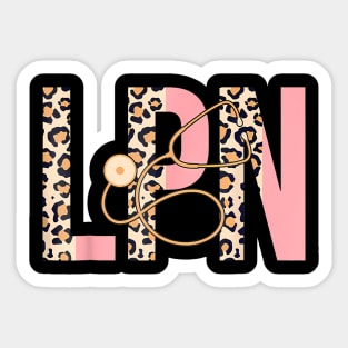 Cute Leopard LPN Licensed Practical Nurse  Week Sticker